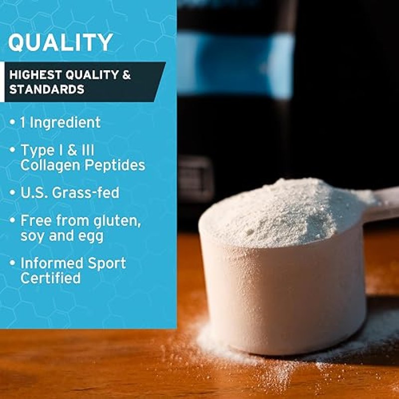 FLUID COLLAGEN PEPTIDES PROTEIN POWDER - PREMIUM GRASS-FED, UNFLAVORED, 1.88 LBS