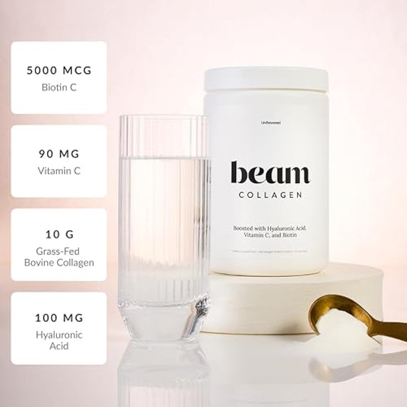BEAM COLLAGEN POWDER FOR WOMEN WITH HYALURONIC ACID, BIOTIN, VITAMIN C 30 SERVINGS