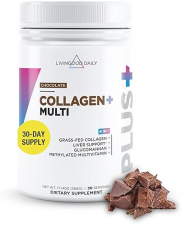 LIVINGOOD COLLAGEN POWDER FOR HAIR, SKIN NAILS GRASS-FED, KETO, GLUTEN-FREE, CHOCOLATE, 30 SERVINGS