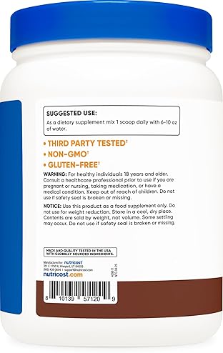 NUTRICOST MULTI COLLAGEN PROTEIN POWDER MILK CHOCOLATE 30 SERVINGS, BIOTIN, NON-GMO, GF