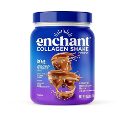 ENCHANT COLLAGEN SHAKE POWDER CARAMEL MACCHIATO 20G GRASS-FED COLLAGEN, OMEGA 9 FIBER