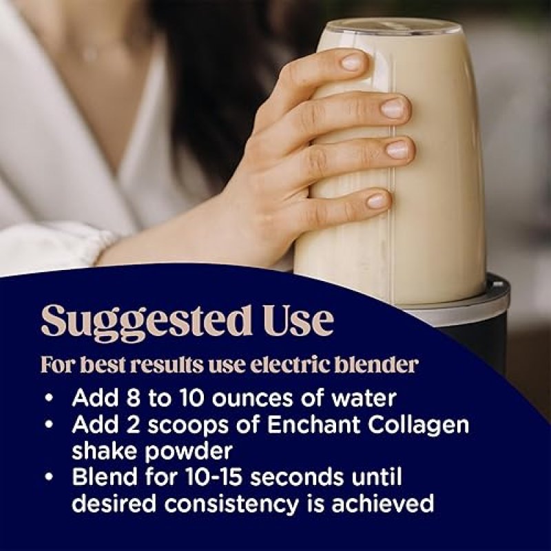 ENCHANT COLLAGEN SHAKE POWDER CARAMEL MACCHIATO 20G GRASS-FED COLLAGEN, OMEGA 9 FIBER