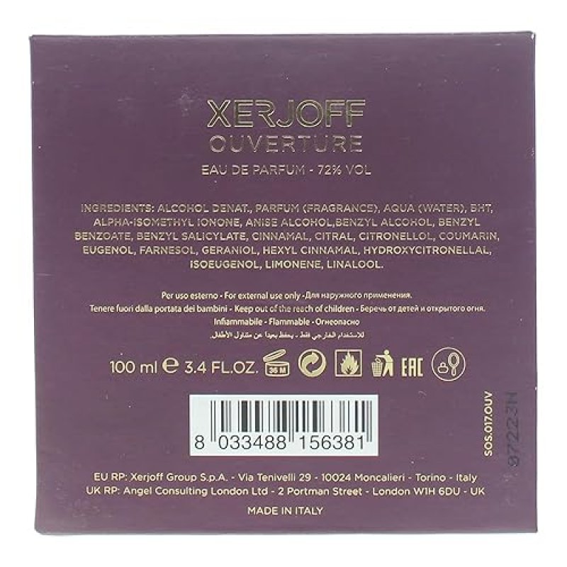 XERJOFF X OUVERTURE UNISEX EAU DE PARFUM SPRAY, 3.4 OZ LUXURY FRAGRANCE FOR MEN WOMEN
