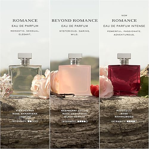 RALPH LAUREN ROMANCE EAU DE PARFUM FOR WOMEN FLORAL WOODY SCENT WITH ROSE, JASMINE BERRIES