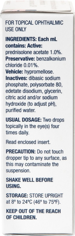 PREDNISOLONE ACETATE (GENERIC) OPHTHALMIC SUSPENSION 1%, 15-ML