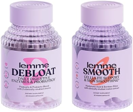 LEMME DEBLOAT SMOOTH BUNDLE PREBIOTIC, PROBIOTIC DIGESTIVE ENZYMES FOR BLOATING, CELLULITE SKIN HEAL