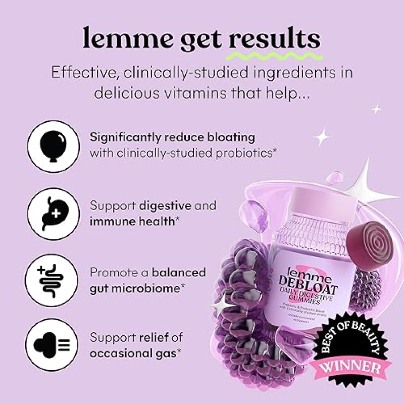 LEMME DEBLOAT BURN METABOLISM, GUT HEALTH, WEIGHT SUPPORT WITH PROBIOTICS GREEN TEA, 60 CT