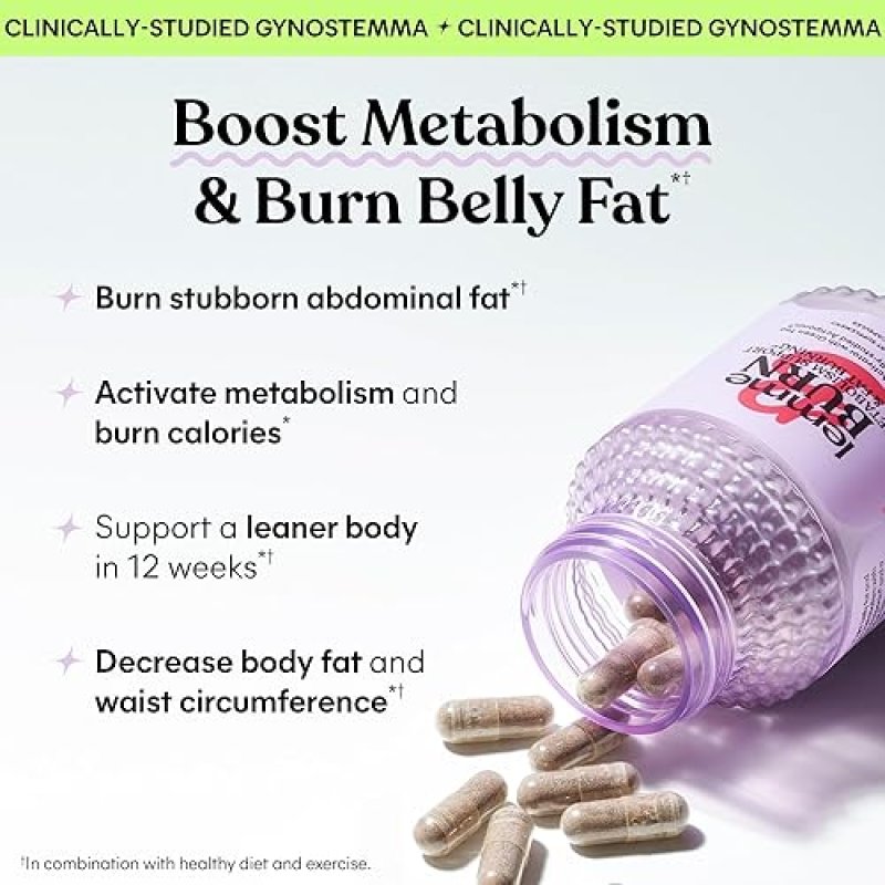 LEMME DEBLOAT BURN METABOLISM, GUT HEALTH, WEIGHT SUPPORT WITH PROBIOTICS GREEN TEA, 60 CT