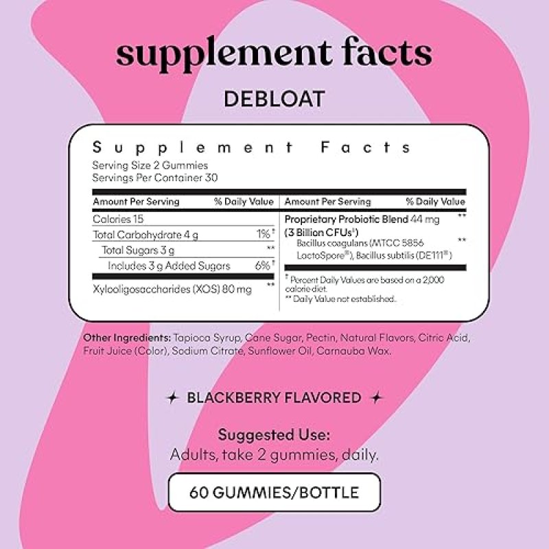 LEMME DEBLOAT BURN METABOLISM, GUT HEALTH, WEIGHT SUPPORT WITH PROBIOTICS GREEN TEA, 60 CT