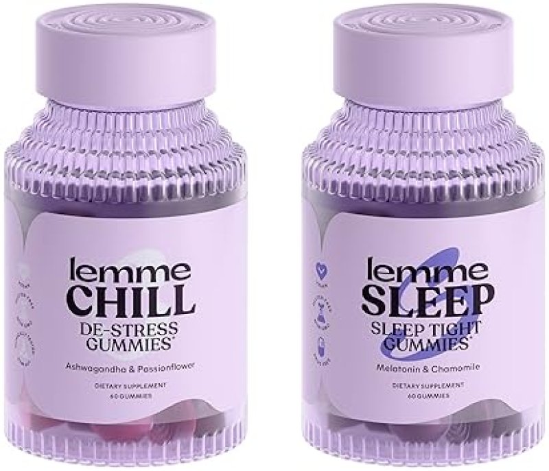 LEMME CHILL SLEEP GUMMIES BUNDLE WITH ASHWAGANDHA, MELATONIN MAGNESIUM 2-PACK, GLUTEN-FREE