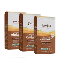 JOVIAL ORGANIC EINKORN WHOLE WHEAT FLOUR 2LB PACK OF 3 HIGH PROTEIN, NON-GMO, GLYPHOSATE-FREE