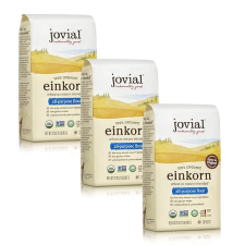 JOVIAL ORGANIC EINKORN FLOUR 3-PACK, 32OZ HIGH PROTEIN, NON-GMO, UNBLEACHED BREAD PIZZA