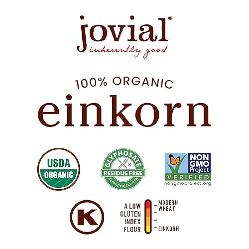 JOVIAL ORGANIC EINKORN FLOUR 3-PACK, 32OZ HIGH PROTEIN, NON-GMO, UNBLEACHED BREAD PIZZA