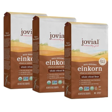JOVIAL ORGANIC EINKORN WHOLE WHEAT FLOUR 32OZ, NON-GMO, HIGH PROTEIN, SOURDOUGH PIZZA FLOUR 3 PACK