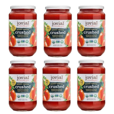 JOVIAL ORGANIC CRUSHED TOMATOES 18.3OZ, NON-GMO, NO ADDITIVES, BPA-FREE GLASS, 6 PACK