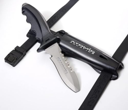 ATOMIC AQUATICS TI6 TITANIUM DIVE KNIFE WITH BLUNT TIP DURABLE CORROSION-RESISTANT BLADE