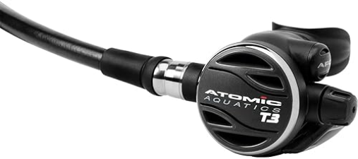 ATOMIC AQUATICS T3 SECOND STAGE REGULATOR WITH 32 GRAY HOSE SCUBA DIVING EQUIPMENT