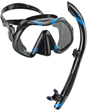 ATOMIC AQUATICS VENOM DIVE MASK SV2 SNORKEL COMBO SET BLACK BLUE SNORKELING GEAR