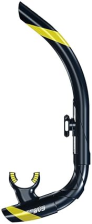 ATOMIC AQUATICS SV1 CONTOUR SNORKEL BLACK YELLOW LIGHTWEIGHT, COMFORTABLE SNORKELING GEAR
