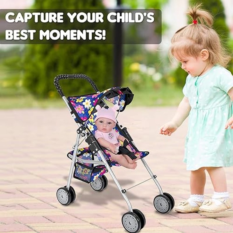FASH N KOLOR 3-PIECE BABY DOLL PLAY SET WITH STROLLER, HIGH CHAIR PACK N PLAY FITS 18 DOLL