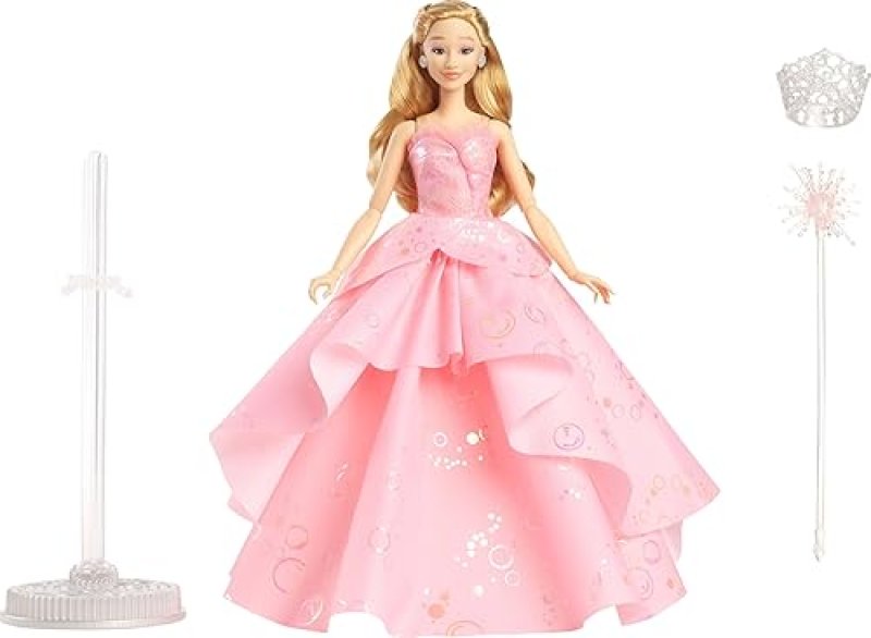 MATTEL UNIVERSAL WICKED DELUXE GLINDA DOLL WITH CROWN SCEPTER, MOVIE-INSPIRED POSEABLE