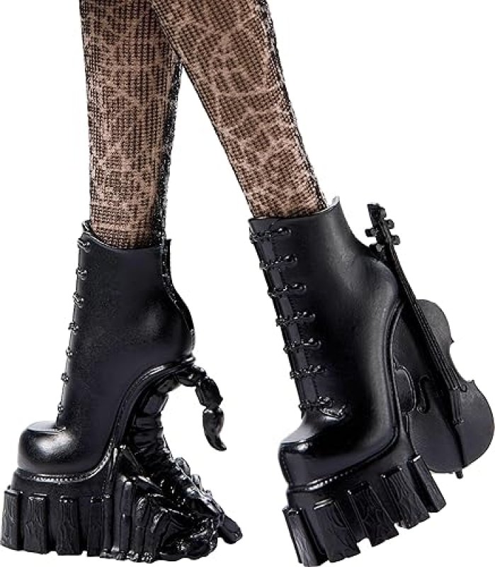 MATTEL MONSTER HIGH WEDNESDAY ADDAMS DOLL WITH ACCESSORIES, NEVERMORE ACADEMY OUTFIT, THING STAND