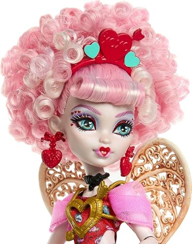MATTEL MONSTER HIGH CUPID ASTERIA SCARY SWEET BIRTHDAY DOLL WITH PARTY DRESS THEMED ACCESSORIES