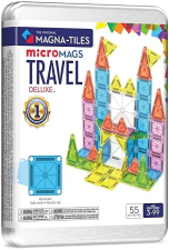 MAGNA-TILES MICROMAGS DELUXE 55-PIECE TRAVEL MAGNETIC BUILDING SET ORIGINAL CONSTRUCTION TOY