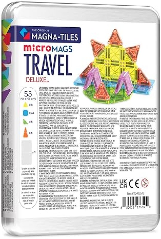 MAGNA-TILES MICROMAGS DELUXE 55-PIECE TRAVEL MAGNETIC BUILDING SET ORIGINAL CONSTRUCTION TOY