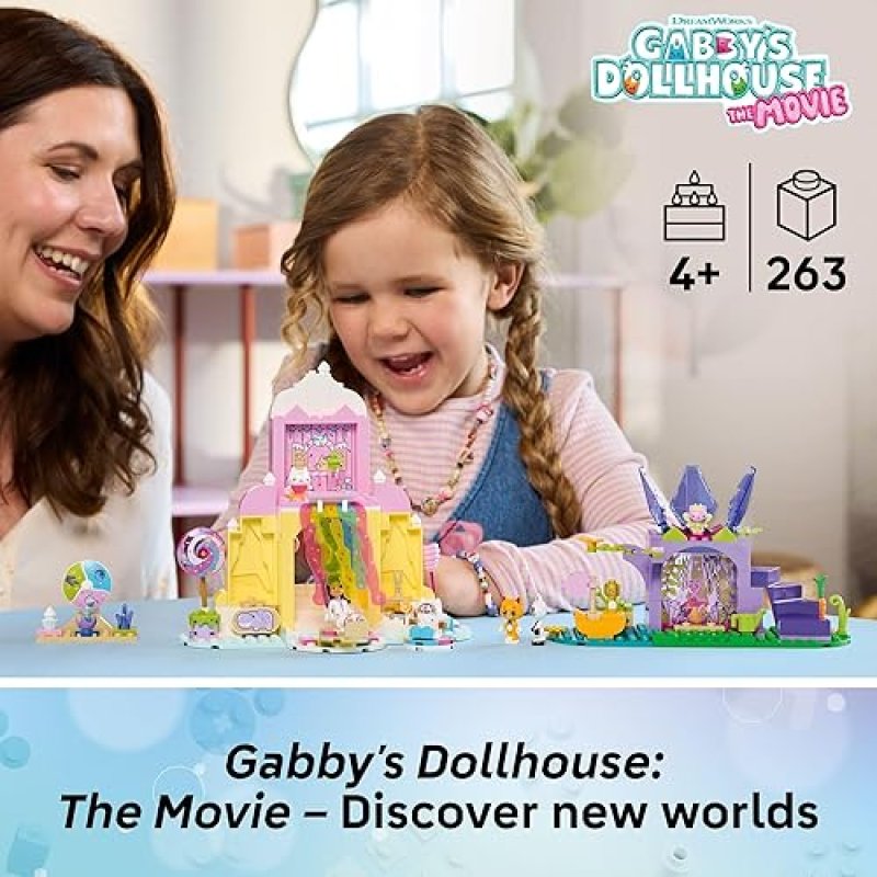 LEGO GABBY S DOLLHOUSE SWEET TREAT MOUNTAIN KITTY GARDEN PLAYSET WITH FIGURES, AGES 4