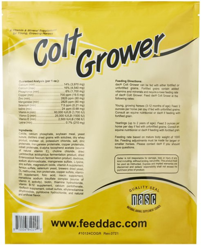 DAC COLT GROWER POWDER HORSE SUPPLEMENT, 5-LB BUCKET