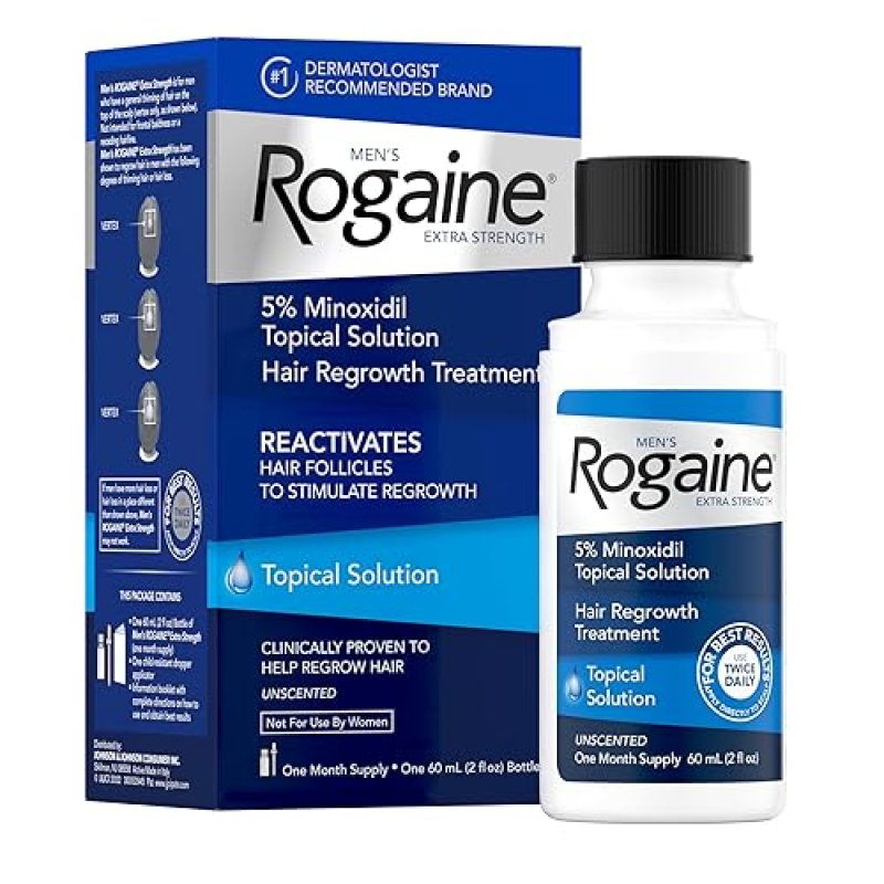 ROGAINE 5 MINOXIDIL EXTRA STRENGTH HAIR REGROWTH SOLUTION, UNSCENTED, 2 FL OZ