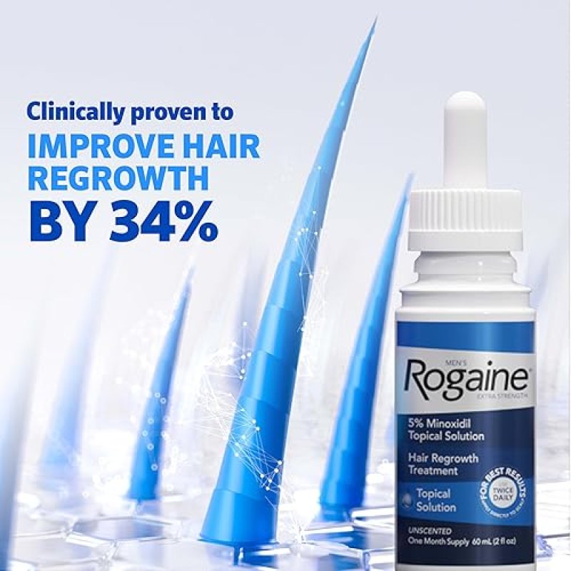 ROGAINE 5 MINOXIDIL EXTRA STRENGTH HAIR REGROWTH SOLUTION, UNSCENTED, 2 FL OZ