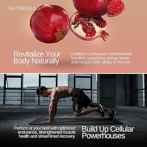 NUTRIISSA UROLITHIN A 1000MG CAPSULES MUSCLE STRENGTH CELLULAR REJUVENATION, VEGAN, 120CT