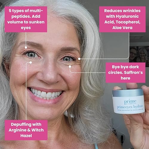 PRIMEEYES HYDRATING UNDER EYE CREAM FOR MATURE SKIN REDUCES DARK CIRCLES WRINKLES