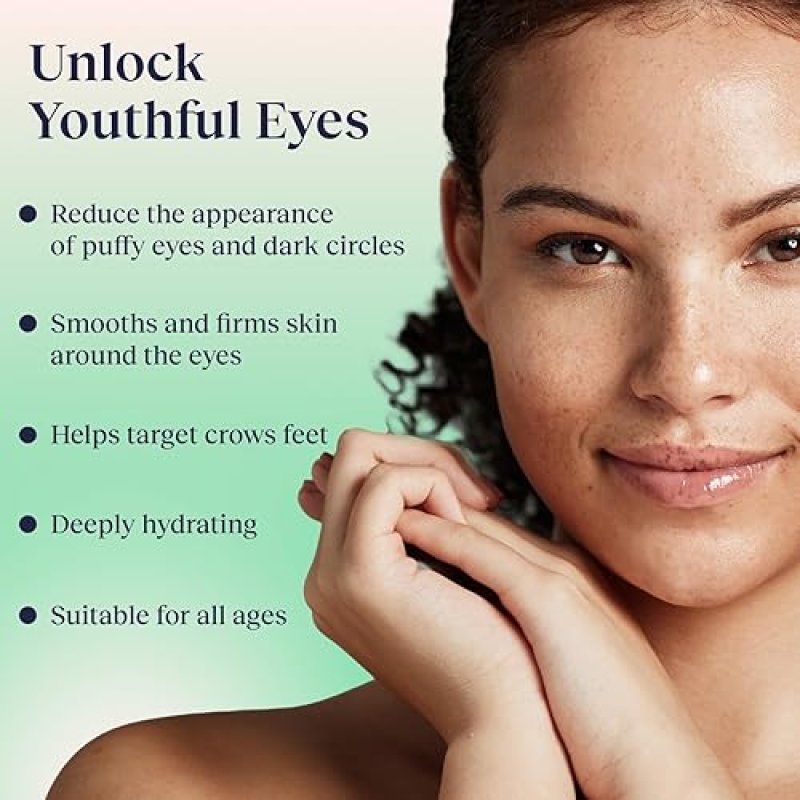 EVR BEAUTY CAFFEINE EYE CREAM FOR DARK CIRCLES, PUFFINESS WRINKLES FRAGRANCE-FREE, ANTI-AGING, 1 OZ