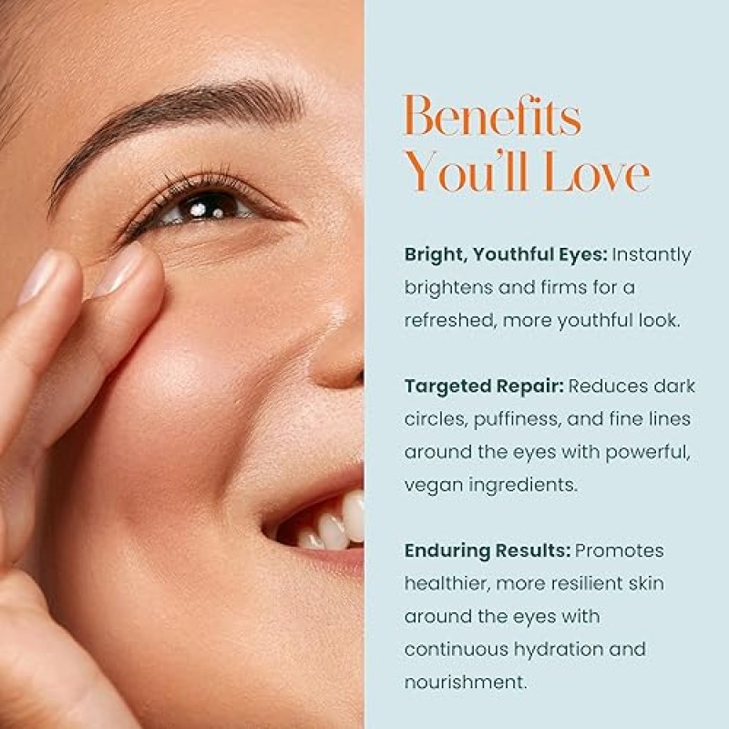 HYLUNIA INTENSIVE REPAIR EYE CREAM HYDRATING, FIRMING WITH PEPTIDES, VITAMIN C HYALURONIC ACID