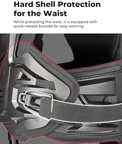 KEMIMOTO MENS MOTORCYCLE CHEST PROTECTOR - DIRT BIKE PROTECTIVE GEAR FOR OUTDOOR RIDING