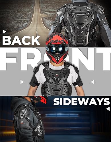 KEMIMOTO MENS MOTORCYCLE CHEST PROTECTOR - DIRT BIKE PROTECTIVE GEAR FOR OUTDOOR RIDING