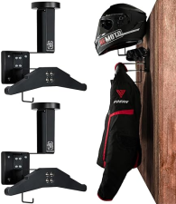 ONETIGRIS MOTORCYCLE HELMET WALL MOUNT TACTICAL GEAR HOLDER - SOLID WOOD RACK ORGANIZER