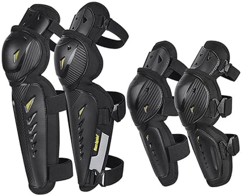 KOEYISEY ADULT MOTORCYCLE KNEE AND SHIN GUARDS HARD IMPACT PROTECTION FOR MOTOCROSS RACING GEAR