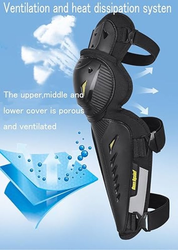 KOEYISEY ADULT MOTORCYCLE KNEE AND SHIN GUARDS HARD IMPACT PROTECTION FOR MOTOCROSS RACING GEAR
