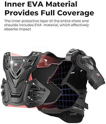 KEMIMOTO MENS MOTORCYCLE CHEST PROTECTOR - DURABLE DIRT BIKE GEAR FOR OUTDOOR POWERSPORTS