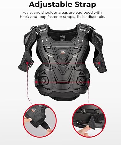 KEMIMOTO MENS MOTORCYCLE CHEST PROTECTOR - DURABLE DIRT BIKE GEAR FOR OUTDOOR POWERSPORTS