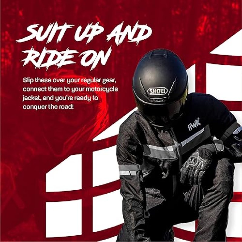HWK MENS DUAL SPORT MOTORCYCLE PANTS WATER RESISTANT CORDURA WITH IMPACT PROTECTION ARMOR
