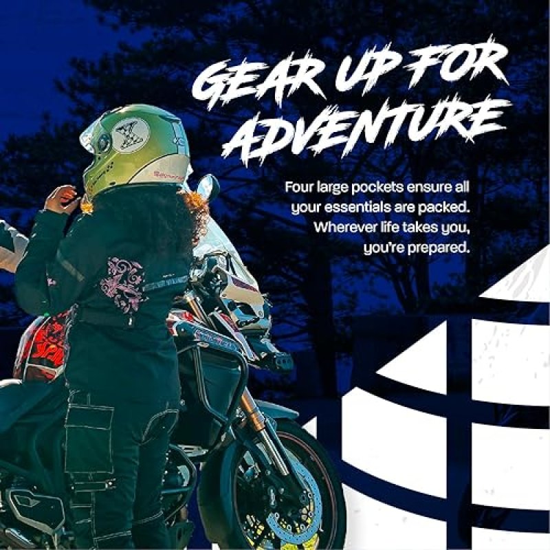 HWK MENS DUAL SPORT MOTORCYCLE PANTS WATER RESISTANT CORDURA WITH IMPACT PROTECTION ARMOR