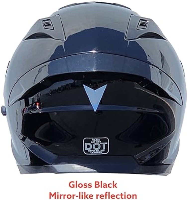 VEGA AIR GPX FULL FACE MOTORCYCLE HELMET GLOSS BLACK X-SMALL SIZE LIGHTWEIGHT SAFETY