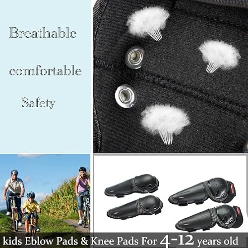 BOSHIJIE REOMOTO KIDS DIRT BIKE ELBOW KNEE PADS - ADJUSTABLE MOTOCROSS PROTECTION FOR MTB ATV SKATE