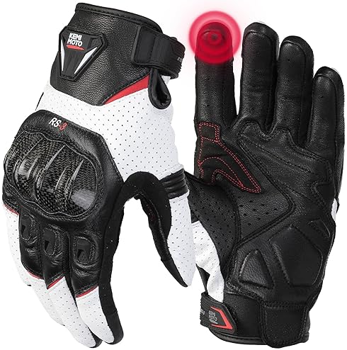 KEMIMOTO SHEEPSKIN LEATHER MOTORCYCLE GLOVES FOR MEN PROTECTIVE GLOVES FOR MOTOCROSS ATV UTV