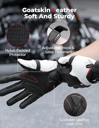 KEMIMOTO SHEEPSKIN LEATHER MOTORCYCLE GLOVES FOR MEN PROTECTIVE GLOVES FOR MOTOCROSS ATV UTV
